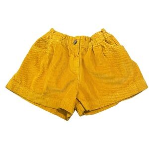 Mini Boden Girls Yellow/Gold Corduroy Shorts Size 7-8Y